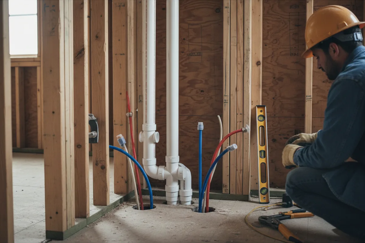 Drain and supply rough-in during Drain Cleaning in Effingham
